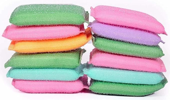 DIANO DIMZI Sponge Scrubber with Steel mesh Regular Scrub Pad Pack of 1 Synthetic Fiber