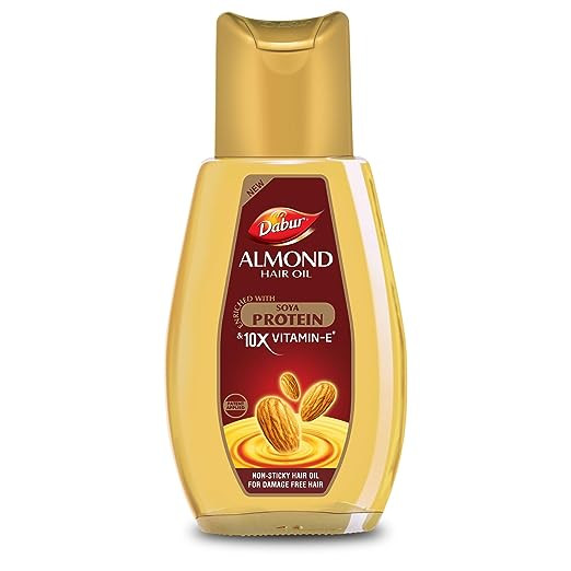 Dabur Almond Hair Oil - 500ml | Provides Damage Protection | For Soft & Shiny Hair | With Almonds, Keratin Protein, Soya Protein & 10X Vitamin E