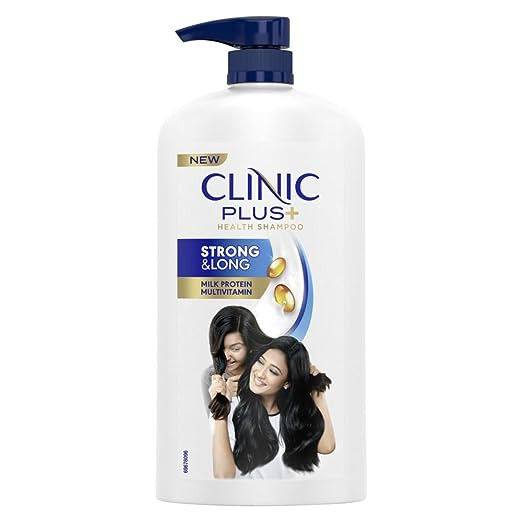 Clinic Plus Strong & Long, Strengthening Shampoo, 1L, for Healthy & Long Hair, with Milk Proteins & Multivitamins